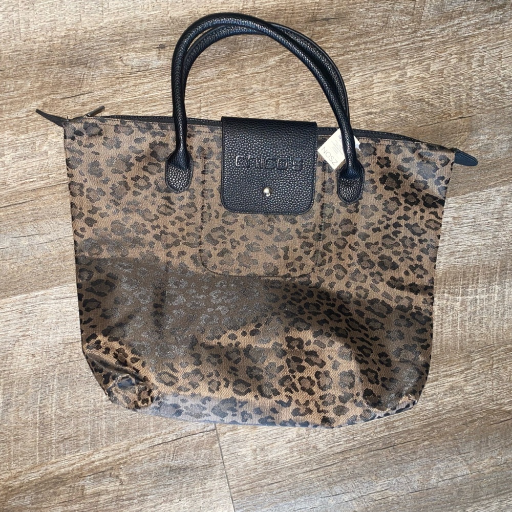 Chico’s Small Leo Roll Mini Tote Leopard